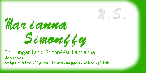 marianna simonffy business card